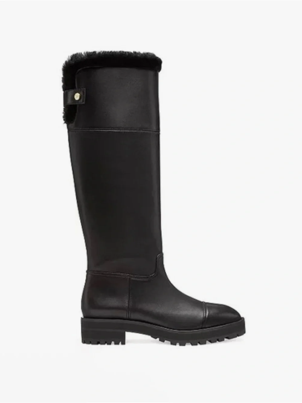 Stuart Weitzman Black Alpine Cozy Over-the-Knee Lug Sole Boots
